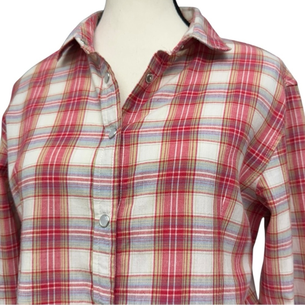 Purnell Red Plaid Button-Up Shirt Pearl Snap Cotton Western Style Size Medium - Picture 6 of 10